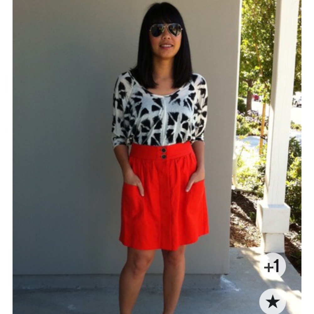 J. Crew high waisted red skirt 4